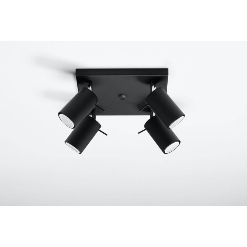 Plafon Ring 4 Czarny SL.0094 Sollux