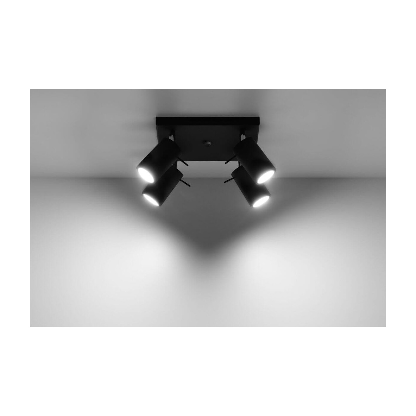 Plafon Ring 4 Czarny SL.0094 Sollux