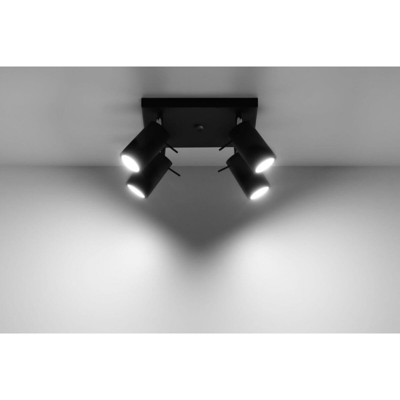 Plafon Ring 4 Czarny SL.0094 Sollux