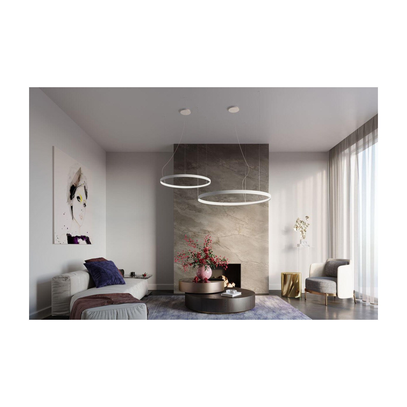 Żyrandol Rio 110 Biały LED 3000K TH.104 Sollux
