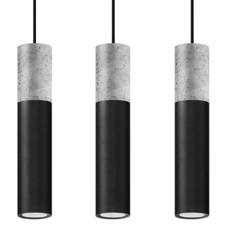 Lampa Wisząca Borgio 3 Czarny SL.0652 Sollux