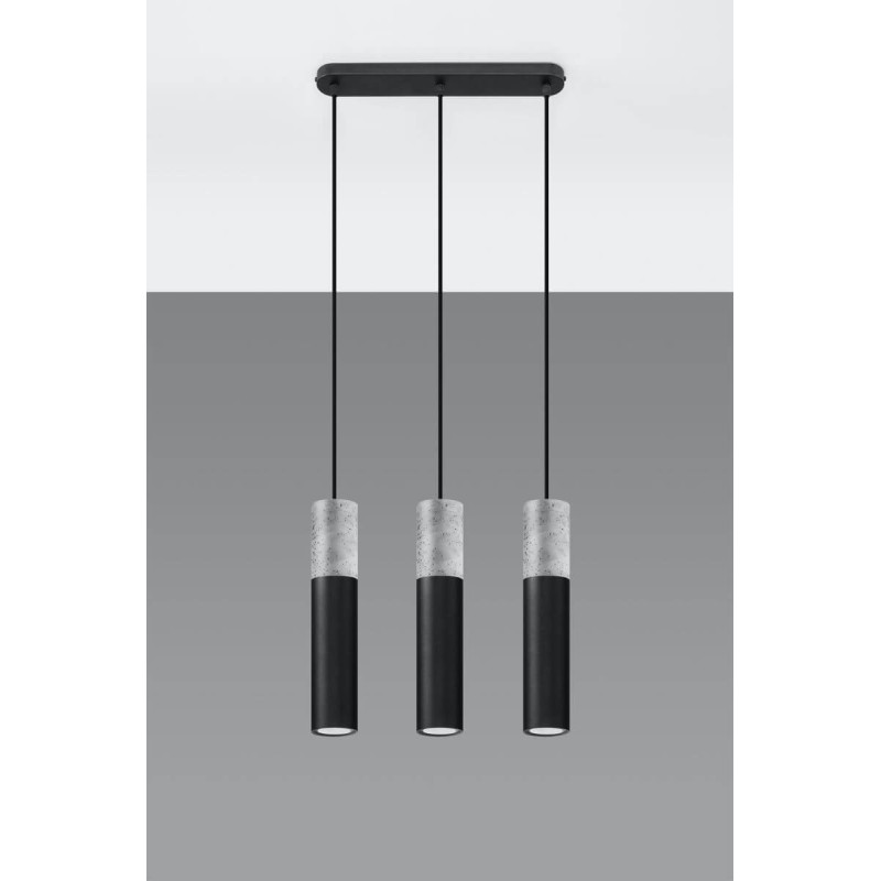 Lampa Wisząca Borgio 3 Czarny SL.0652 Sollux