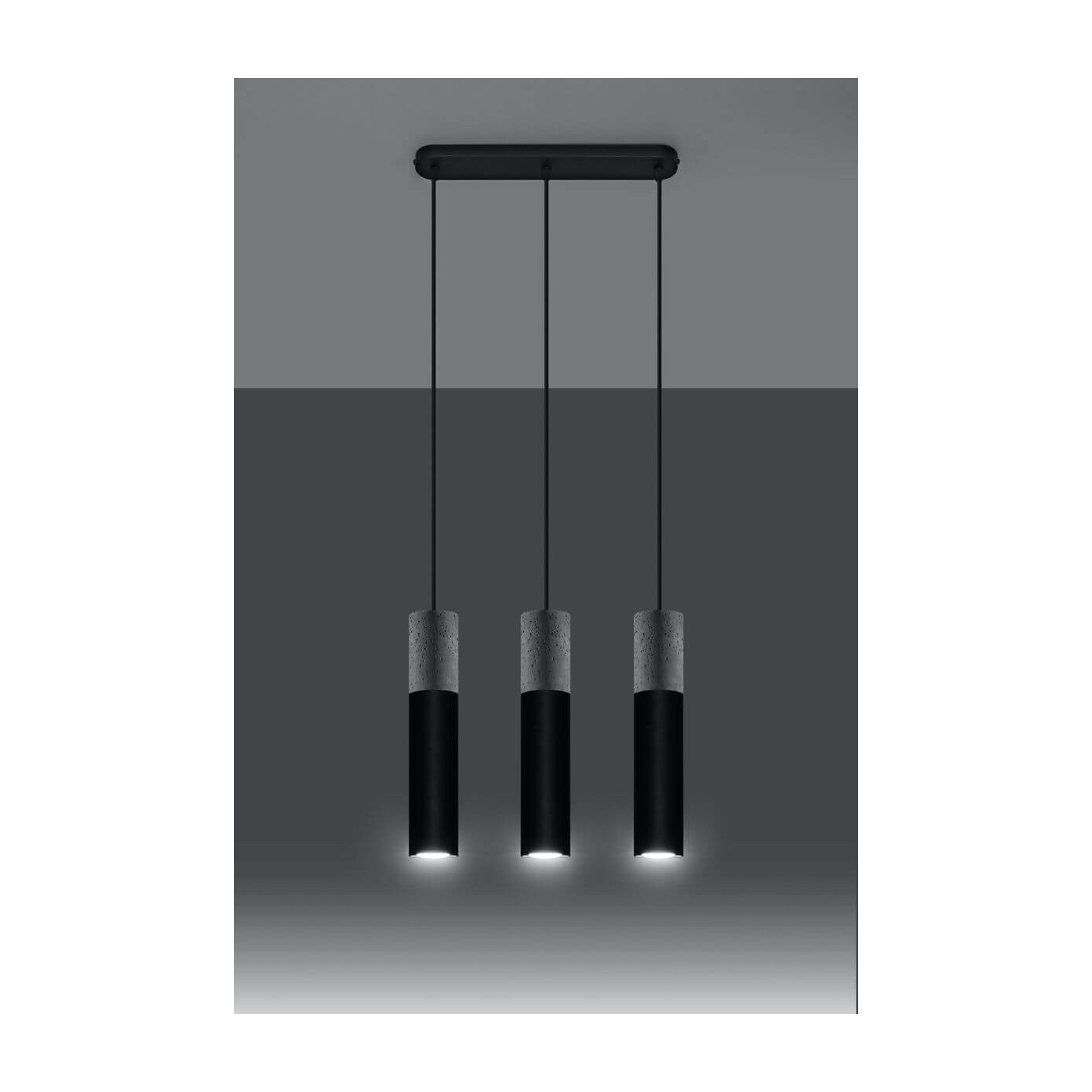 Lampa Wisząca Borgio 3 Czarny SL.0652 Sollux