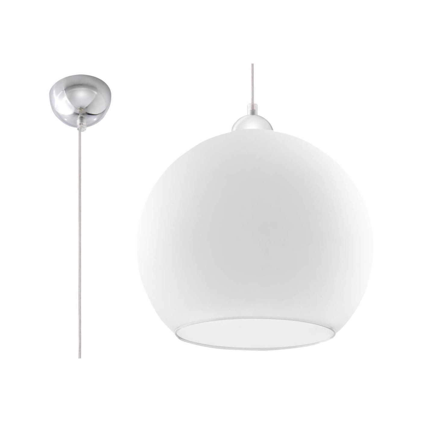 Lampa Wisząca Ball Biała SL.0256 Sollux