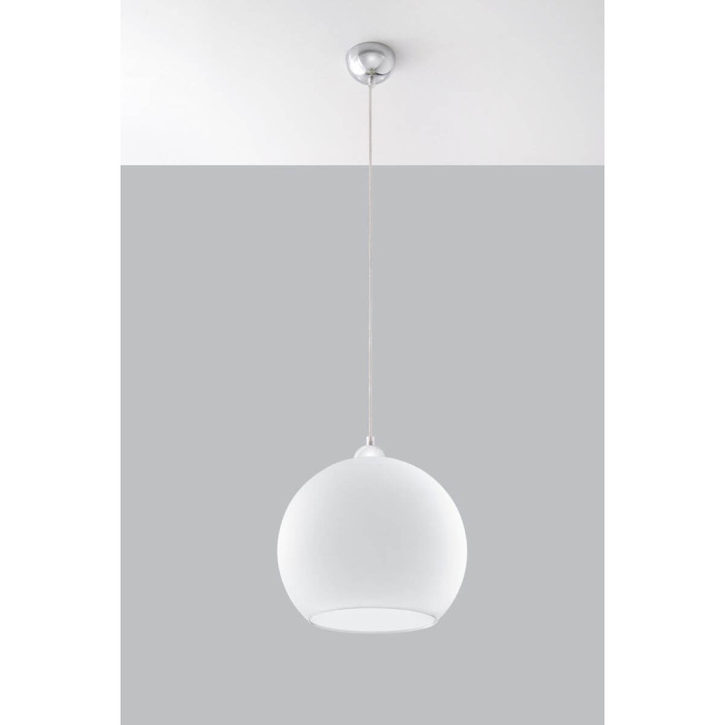 Lampa Wisząca Ball Biała SL.0256 Sollux