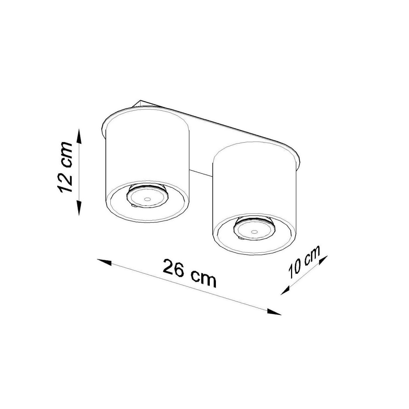 Plafon Orbis 2 Czarny SL.0054 Sollux