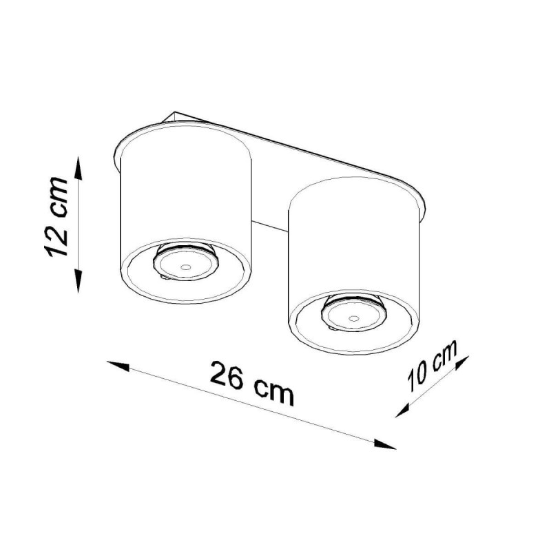 Plafon Orbis 2 Czarny SL.0054 Sollux
