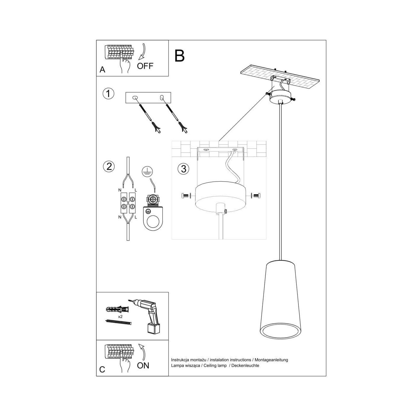 Lampa Wisząca Ceramiczna Gulcan SL.0849 Sollux