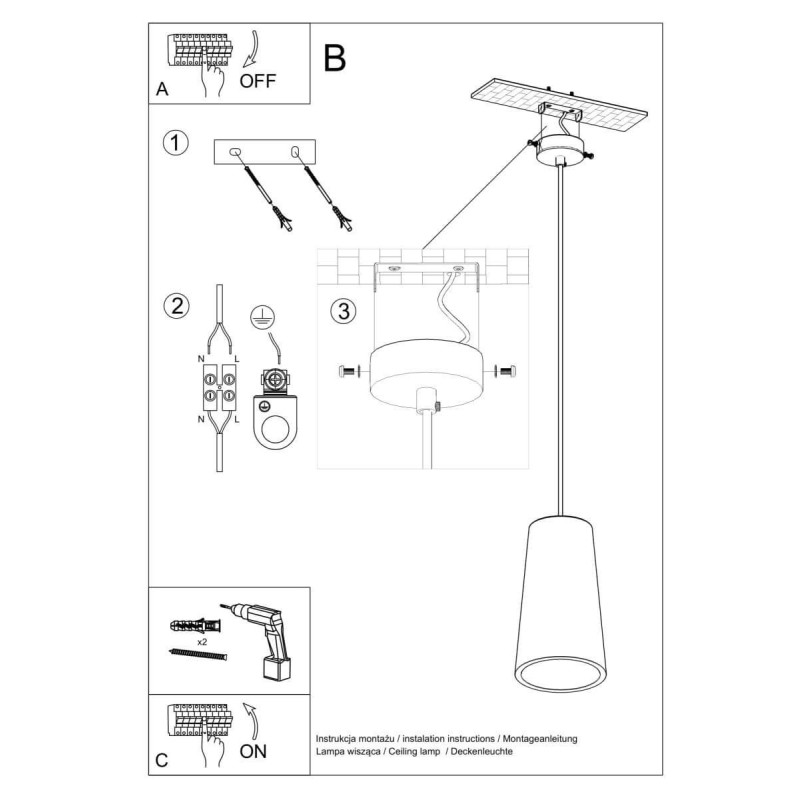 Lampa Wisząca Ceramiczna Gulcan SL.0849 Sollux