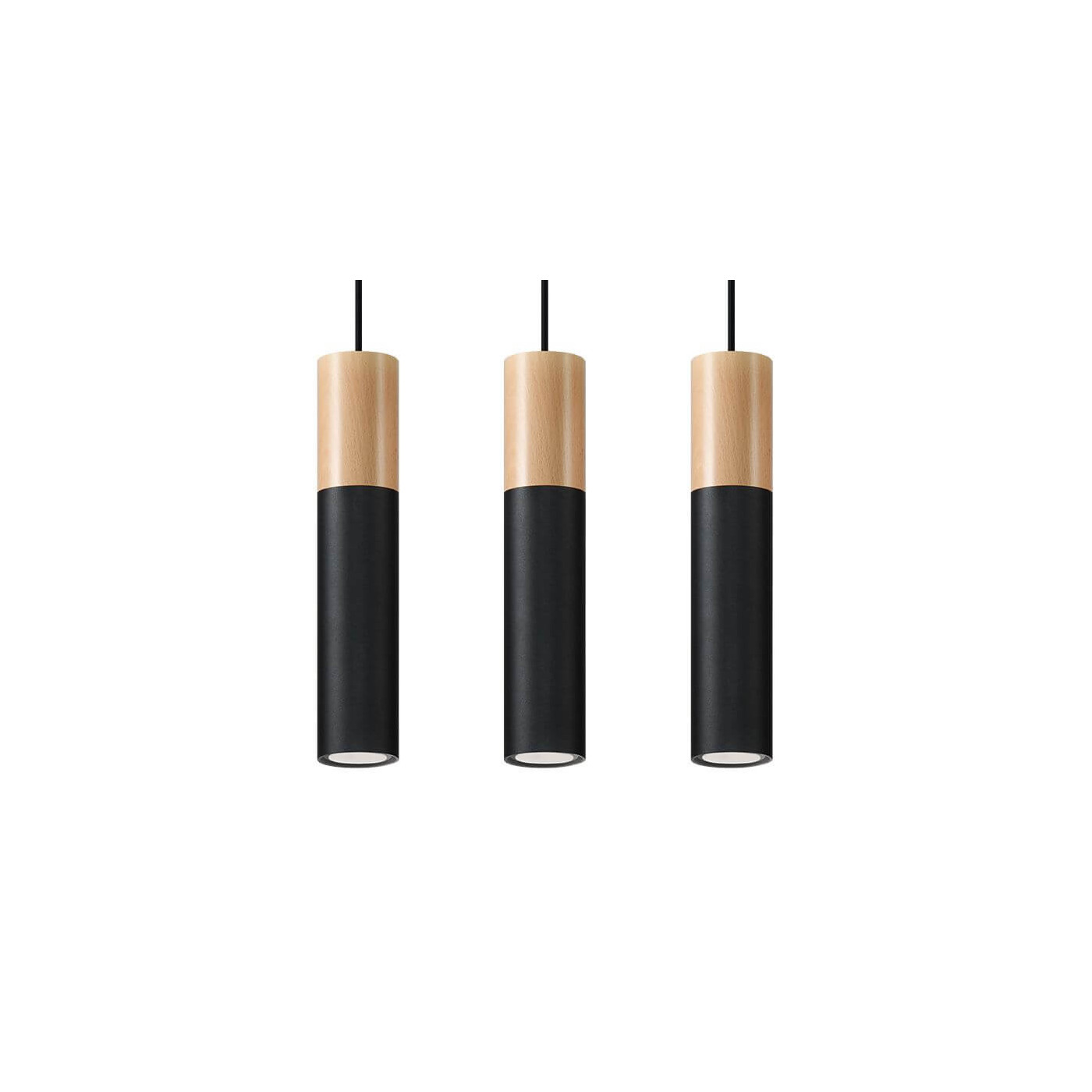 Lampa Wisząca Pablo 3 Czarna SL.0634 Sollux