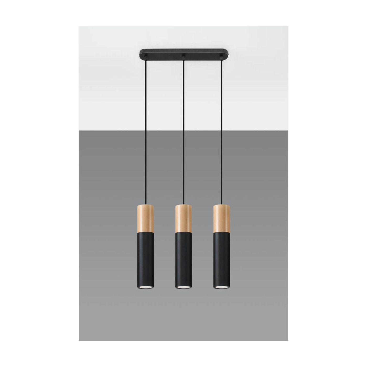 Lampa Wisząca Pablo 3 Czarna SL.0634 Sollux