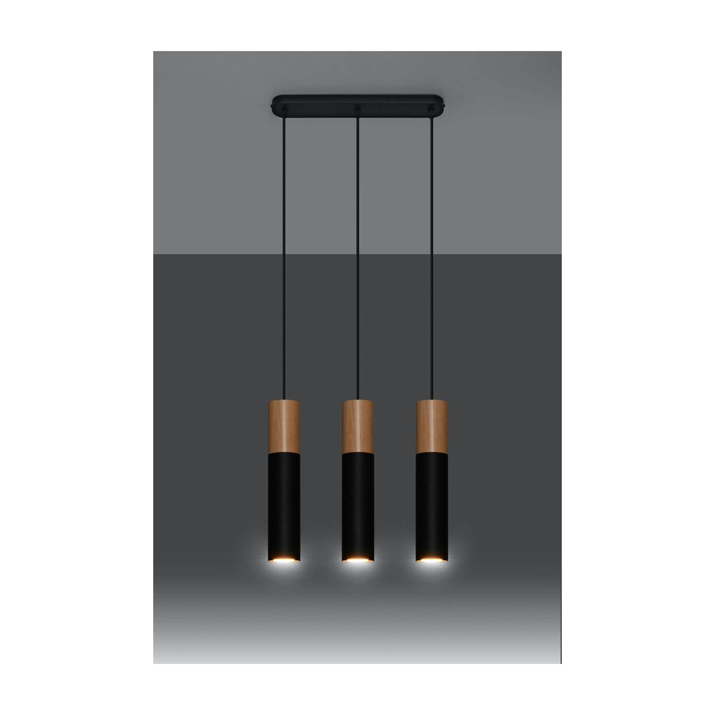 Lampa Wisząca Pablo 3 Czarna SL.0634 Sollux