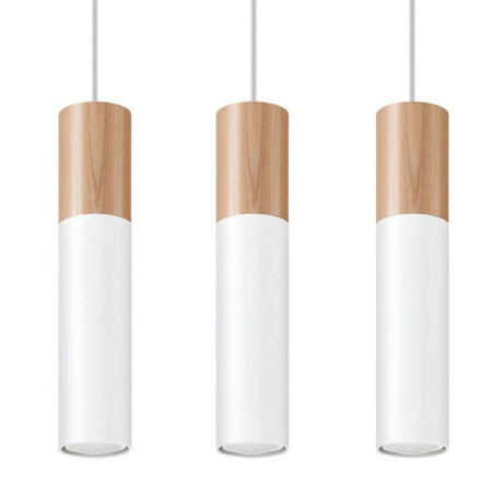Lampa Wisząca Pablo 3 Biała SL.0630 Sollux