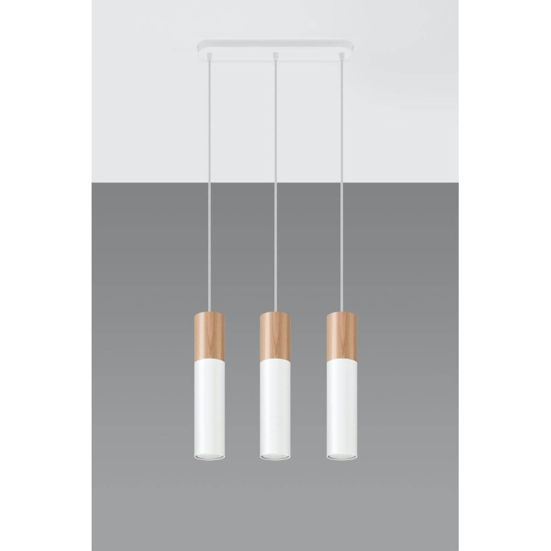 Lampa Wisząca Pablo 3 Biała SL.0630 Sollux