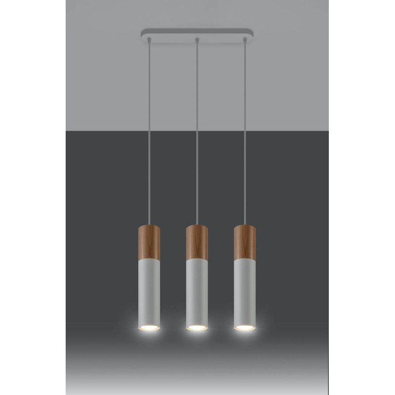 Lampa Wisząca Pablo 3 Biała SL.0630 Sollux