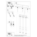 Lampa Wisząca Pablo 3 Biała SL.0630 Sollux