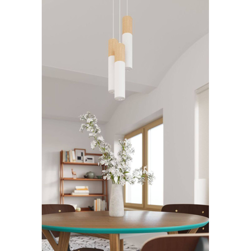 Lampa Wisząca Pablo 3 Biała SL.0630 Sollux