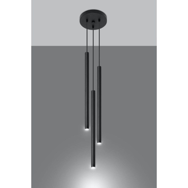 Lampa Wisząca Pastelo 3P Czarny SL.0471 Sollux