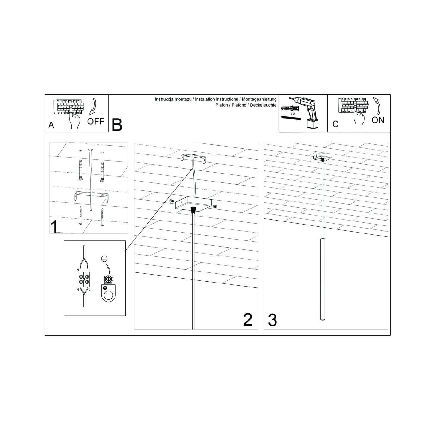 Lampa Wisząca Pastelo 1 Biały SL.0465 Sollux