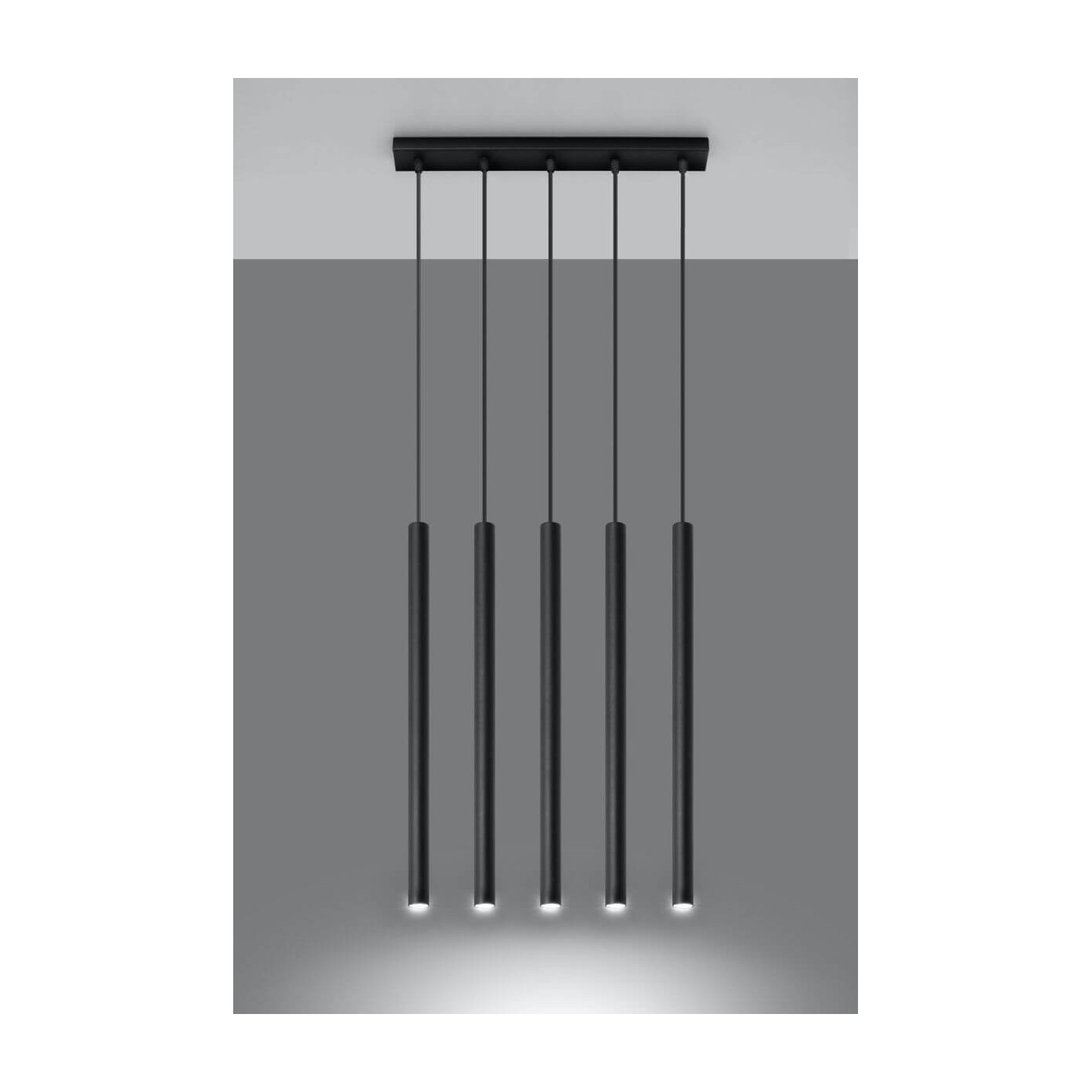 Lampa Wisząca Pastelo 5 Czarny SL.0472 Sollux