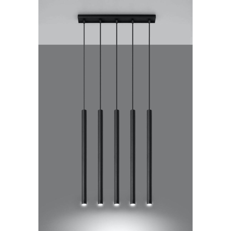 Lampa Wisząca Pastelo 5 Czarny SL.0472 Sollux