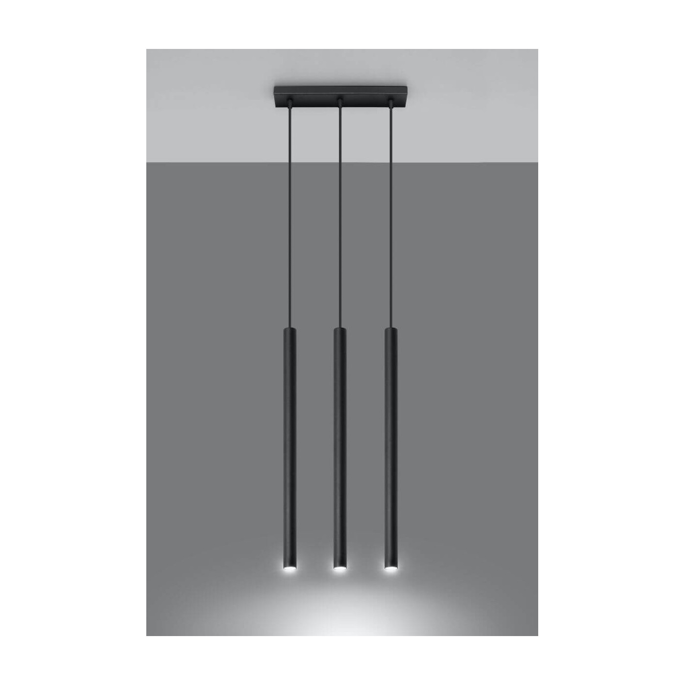 Lampa Wisząca Pastelo 3 Czarny SL.0470 Sollux