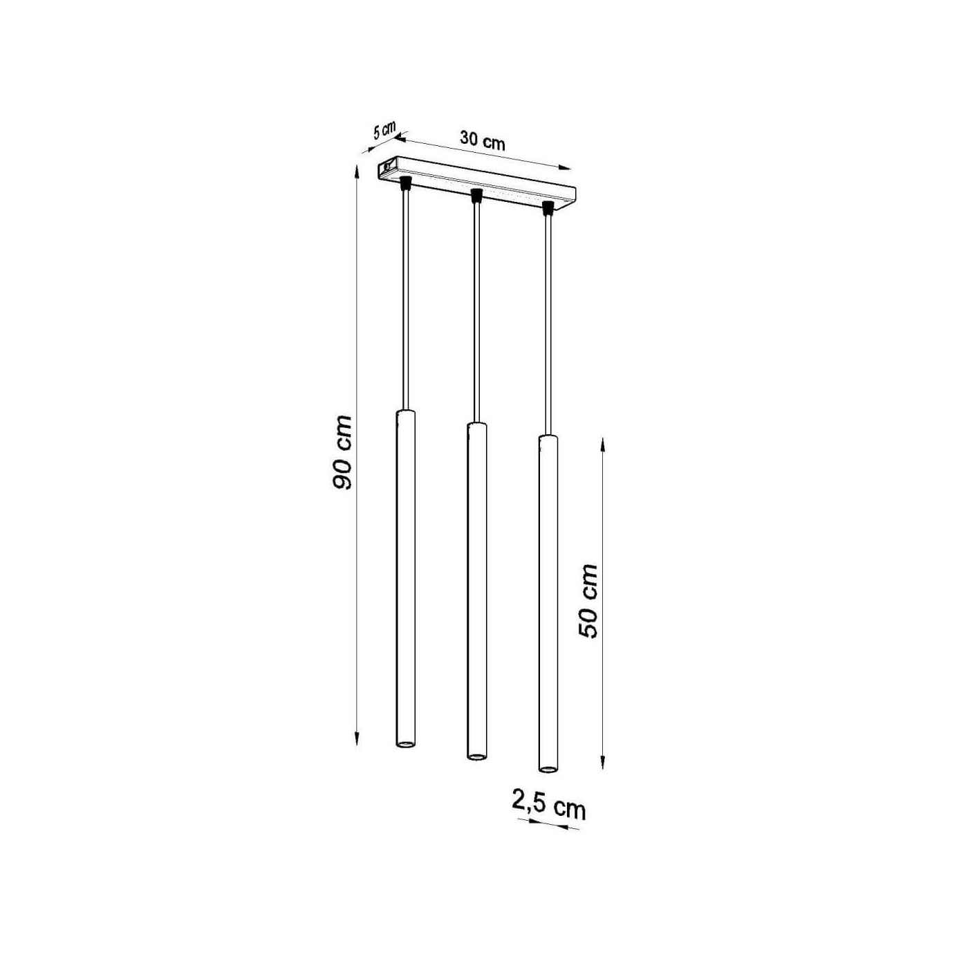 Lampa Wisząca Pastelo 3 Czarny SL.0470 Sollux