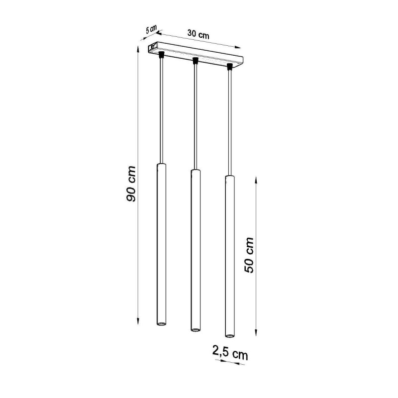 Lampa Wisząca Pastelo 3 Czarny SL.0470 Sollux