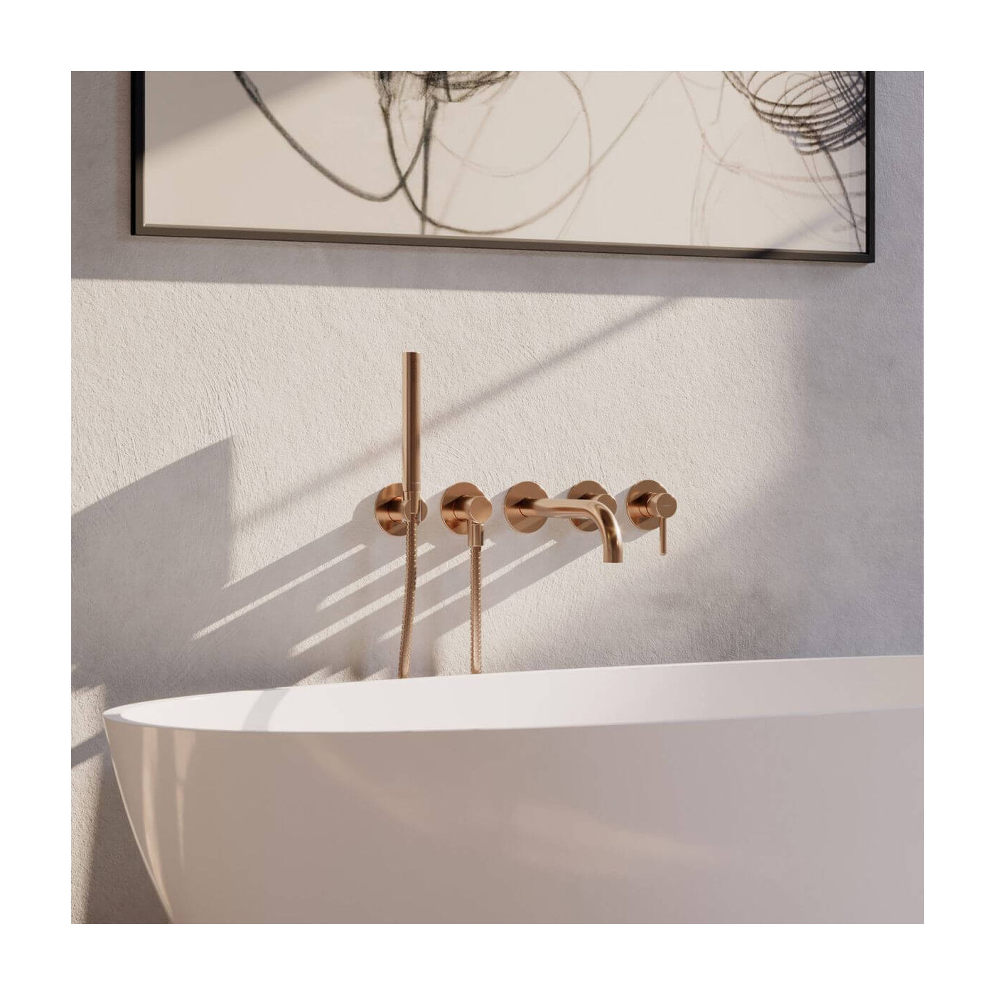 Bateria Wannowa 5-Otworowa Podtynkowa Y Miedź Szczotkowana Y1237/1CPB Omnires