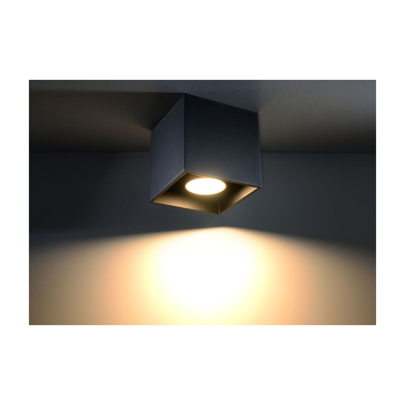 Plafon QUAD 1 Czarny SL.0022 Sollux