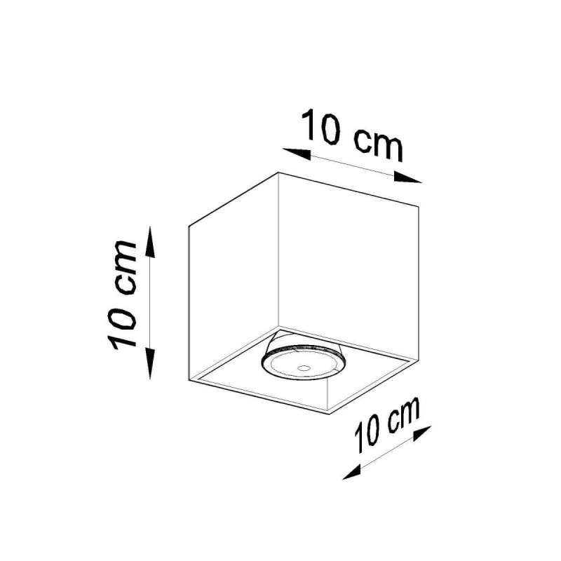 Plafon QUAD 1 Czarny SL.0022 Sollux