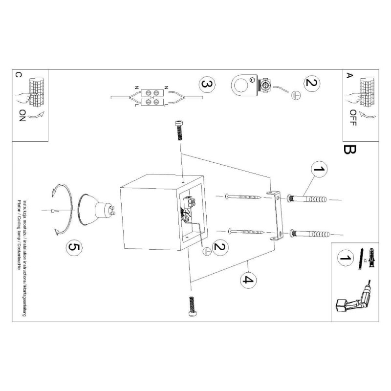 Plafon Quad Naturalne Drewno SL.0493 Sollux