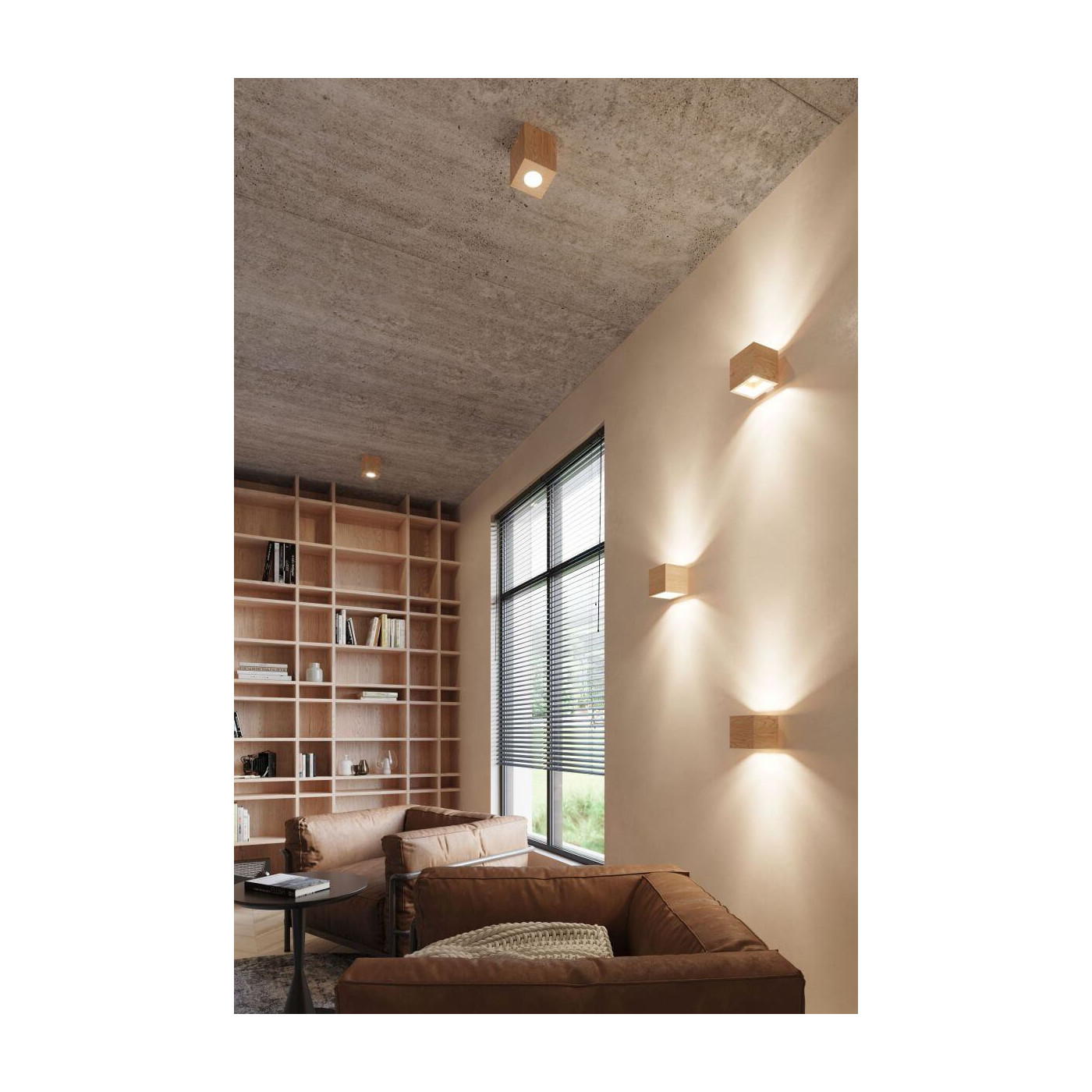 Plafon Quad Naturalne Drewno SL.0493 Sollux