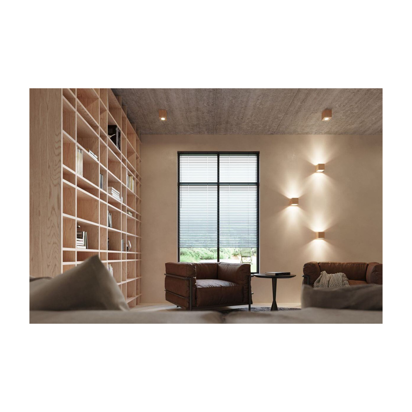 Plafon Quad Naturalne Drewno SL.0493 Sollux