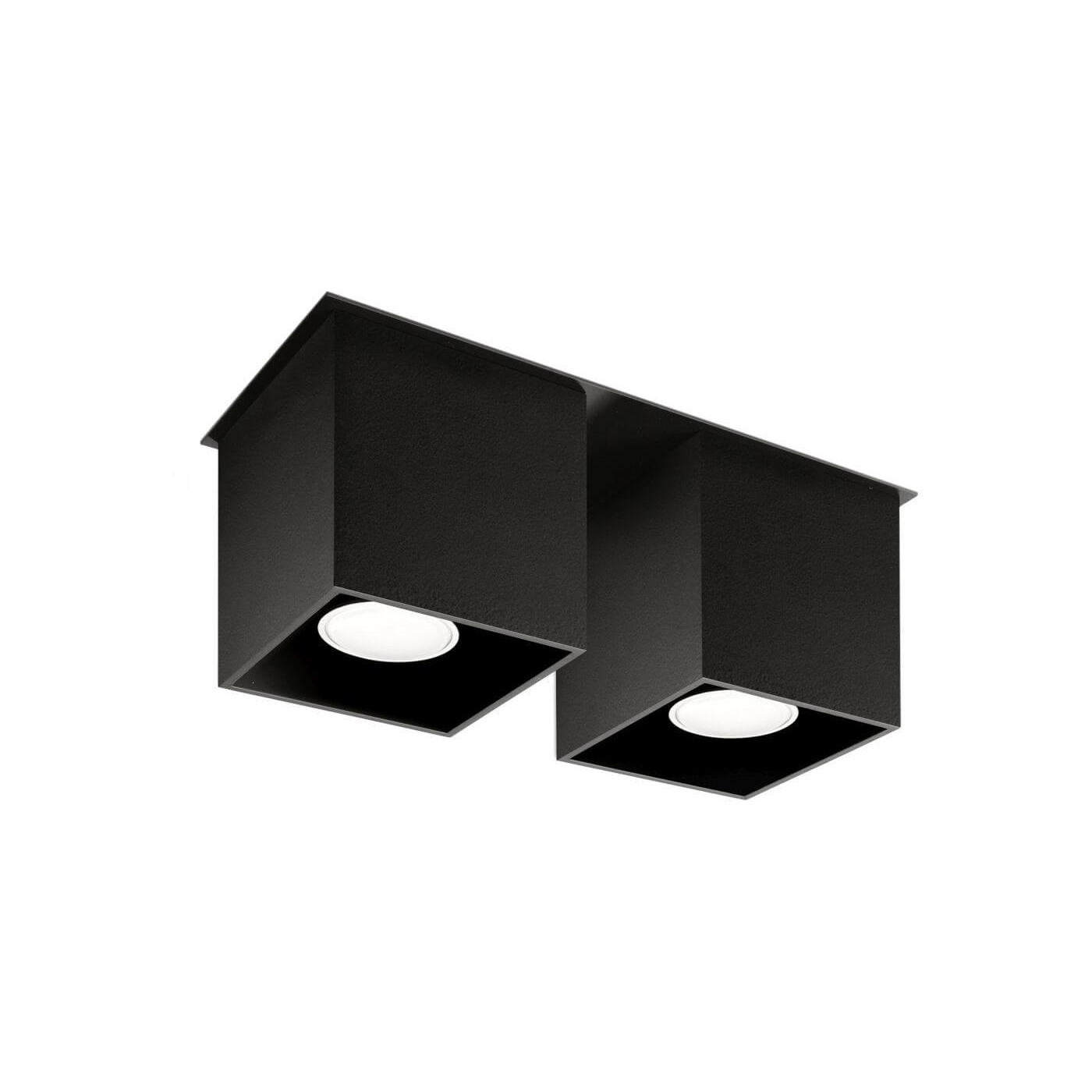 Plafon Quad 2 Czarny SL.0063 Sollux