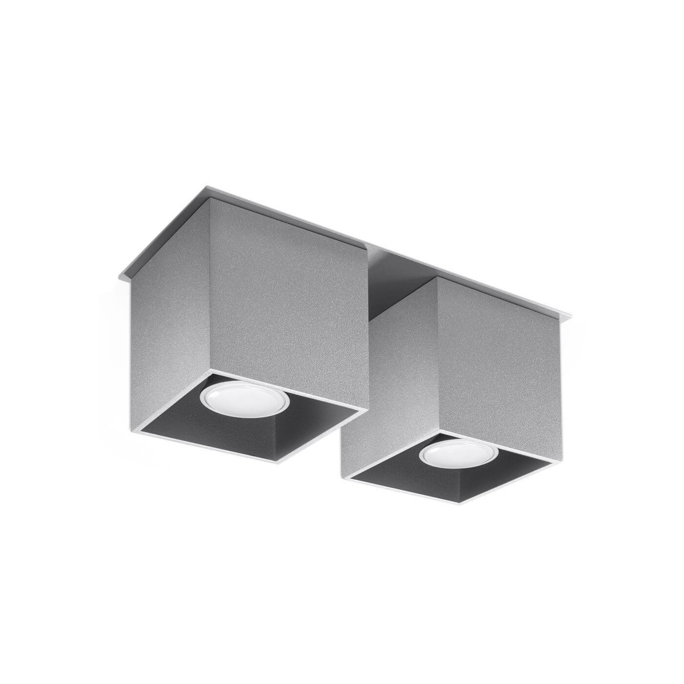 Plafon Quad 2 Szary SL.0064 Sollux