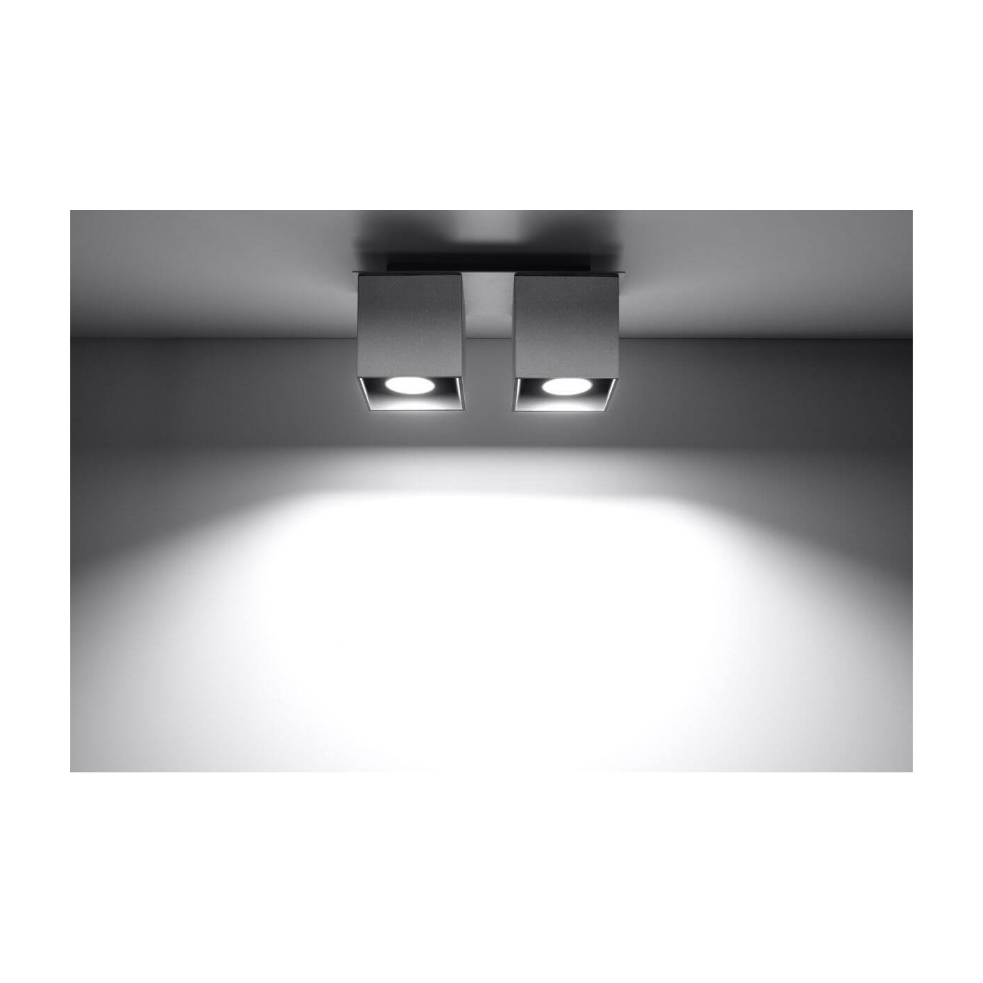 Plafon Quad 2 Szary SL.0064 Sollux