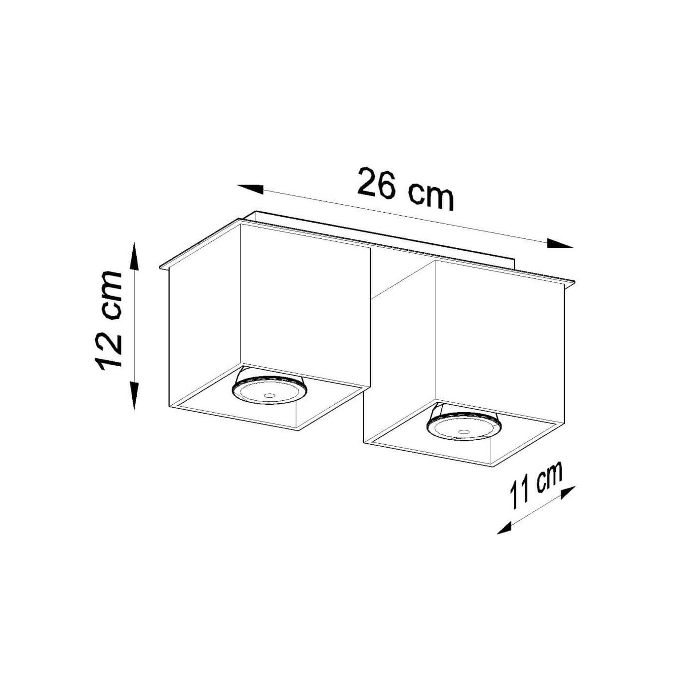 Plafon Quad 2 Szary SL.0064 Sollux