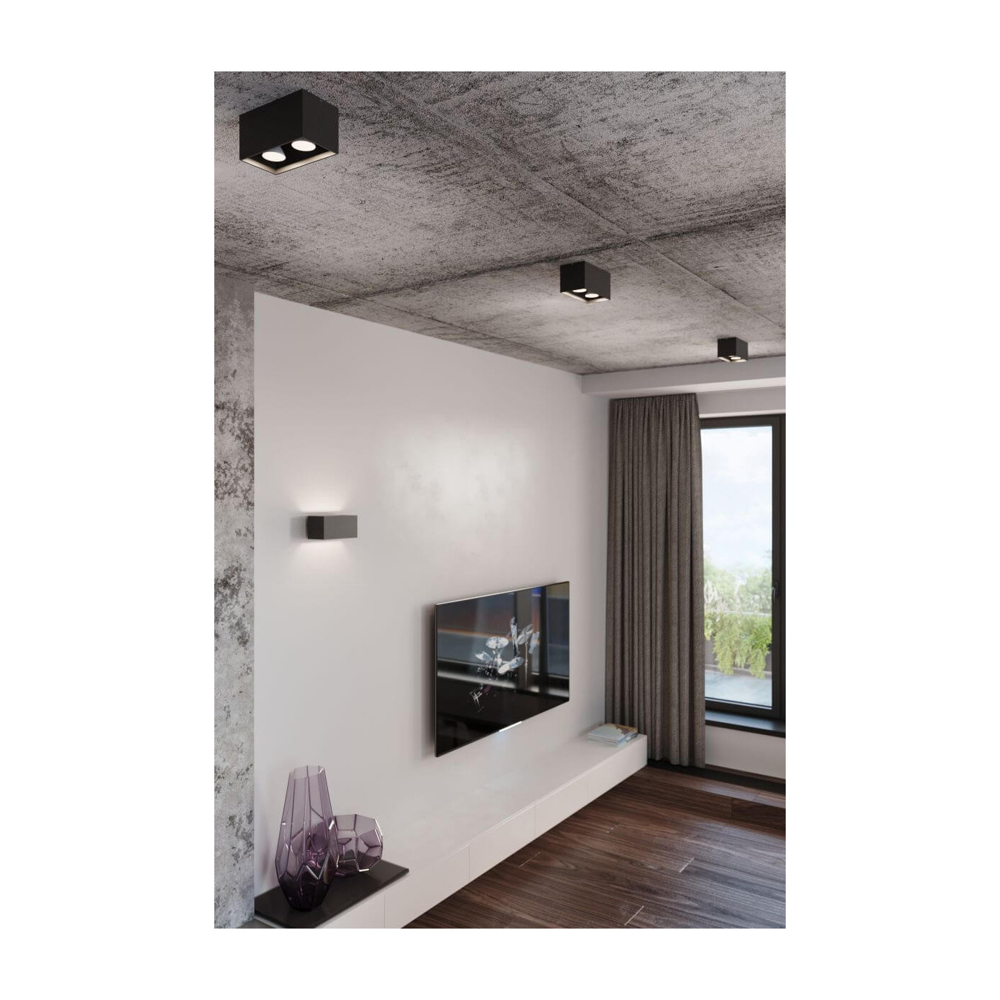 Plafon Quad Maxi Czarny SL.0381 Sollux