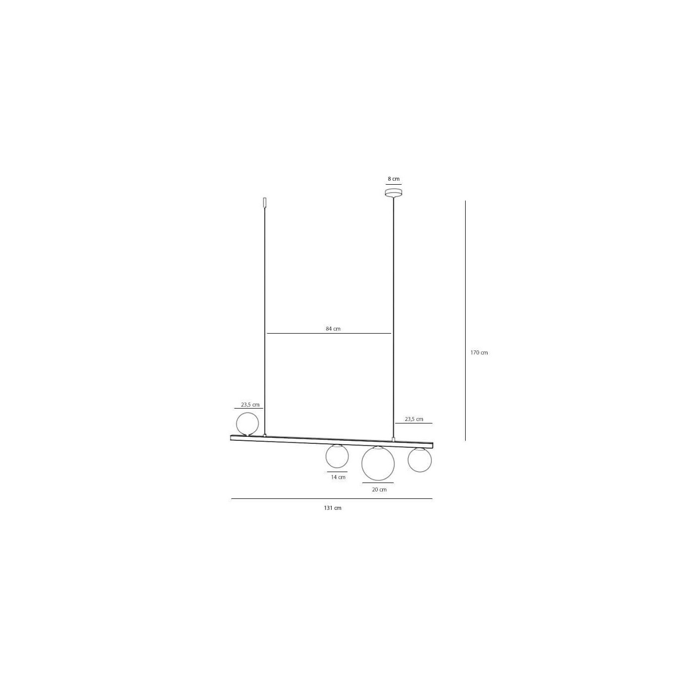 Lampa Wisząca Garda 4 Black 1099L1 Aldex