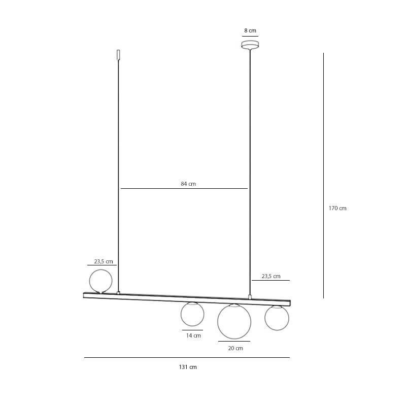 Lampa Wisząca Garda 4 Black 1099L1 Aldex