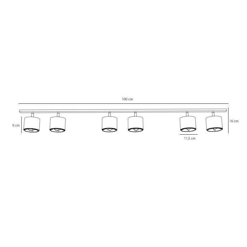 Lampa Sufitowa Plafon Bot 6 3x2 Black 1047PL_K Aldex