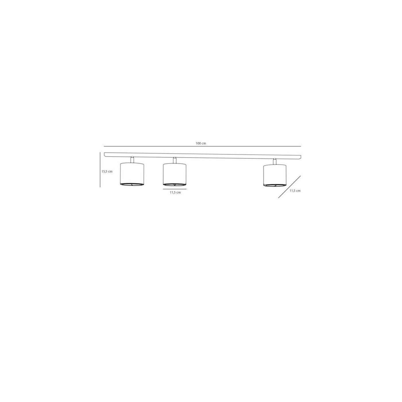 Lampa Sufitowa Plafon Bot 3 Black 1047PL_E Aldex