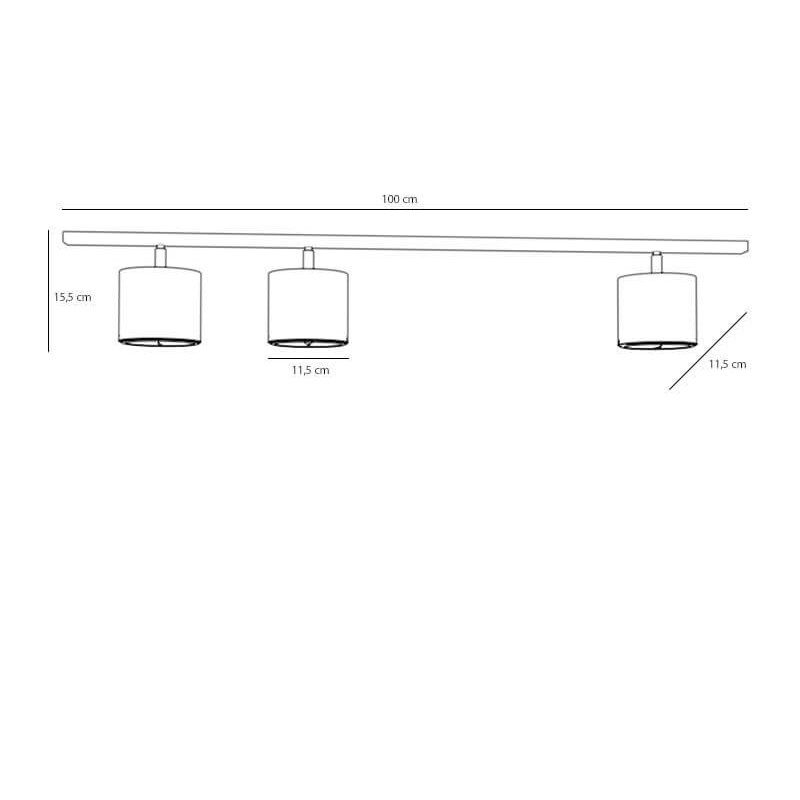 Lampa Sufitowa Plafon Bot 3 Black 1047PL_E Aldex