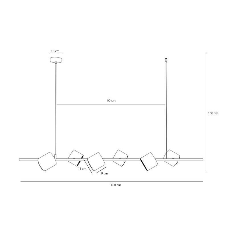 Lampa Wisząca Bot 6 Black 1047K Aldex
