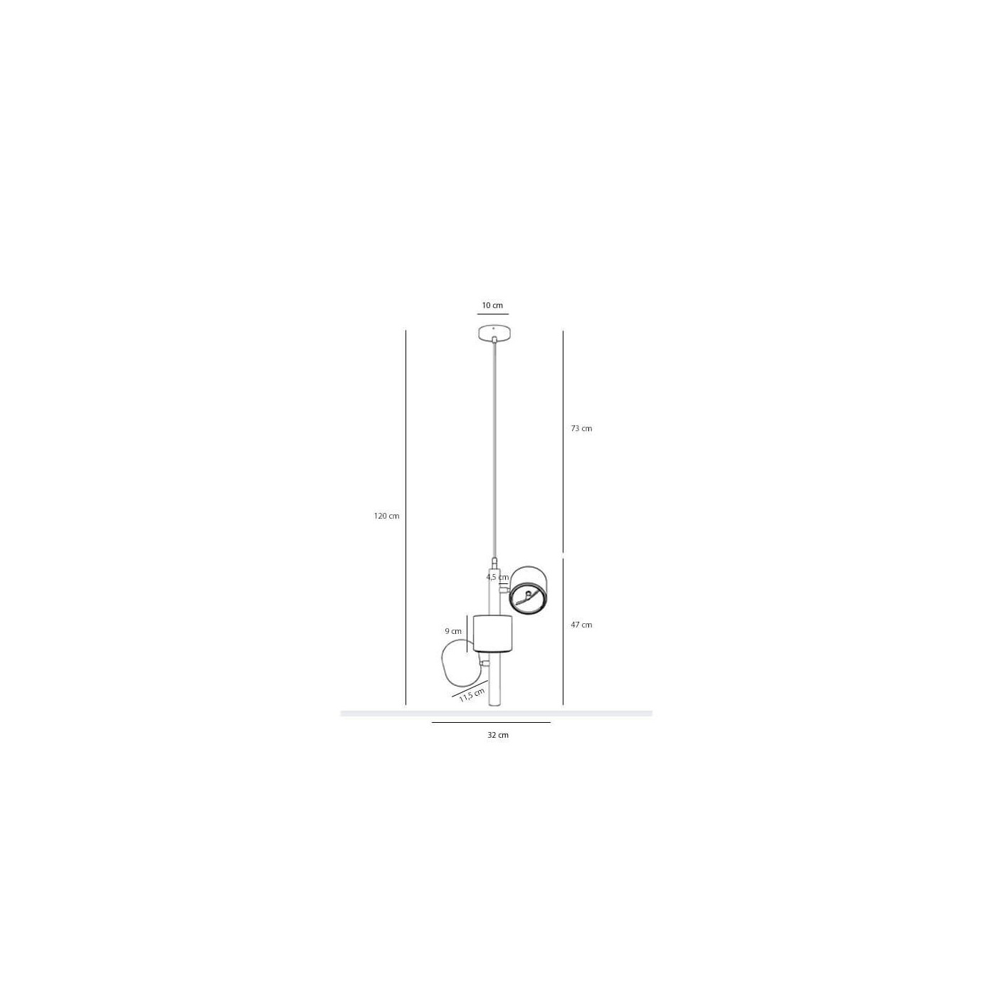 Lampa Wisząca Bot 3 Black 1047E Aldex