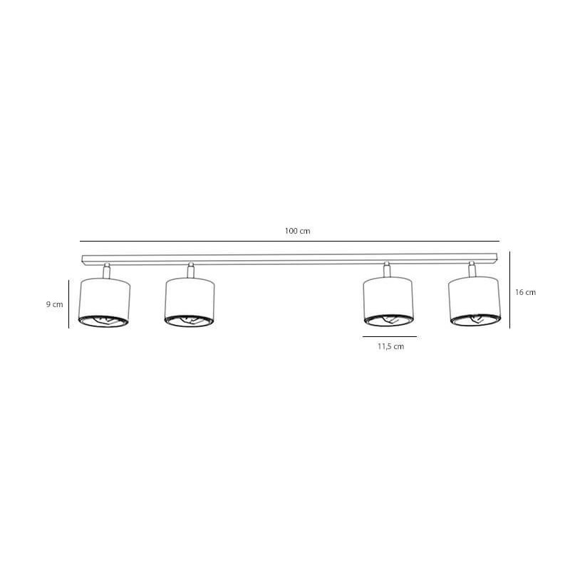 Lampa Sufitowa Plafon Bot 2x2 White 1046PL_L1 Aldex