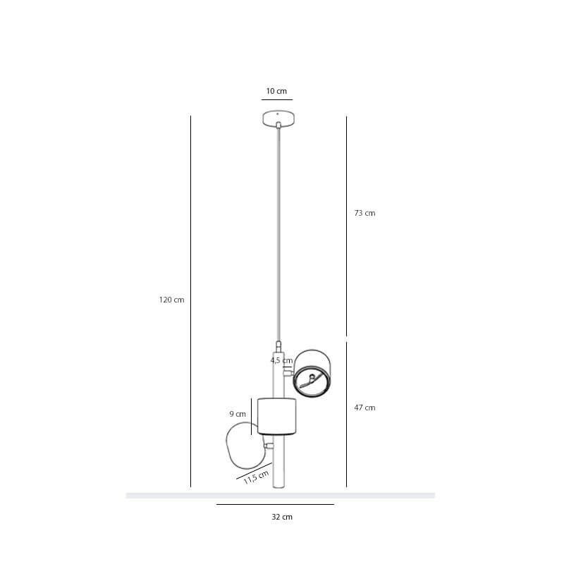 Lampa Wisząca Bot 3 White 1046E Aldex