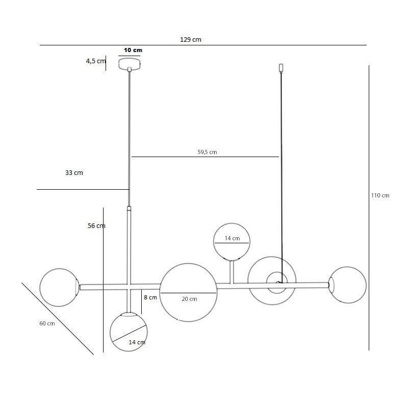 Lampa Wisząca Dione 6 Cream 1092K9 Aldex