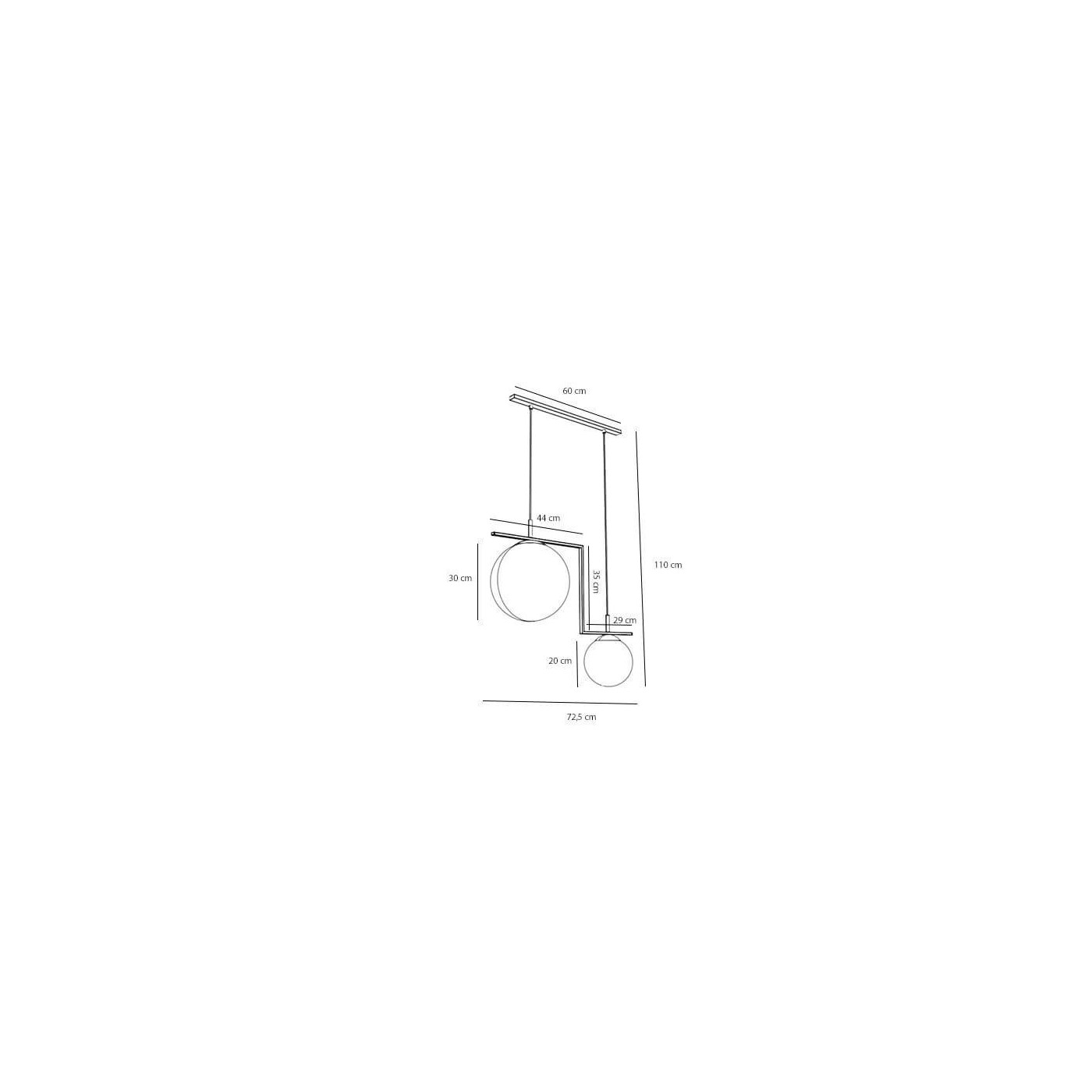 Lampa Wisząca Zac 2 Black Mix 1038H1 Aldex